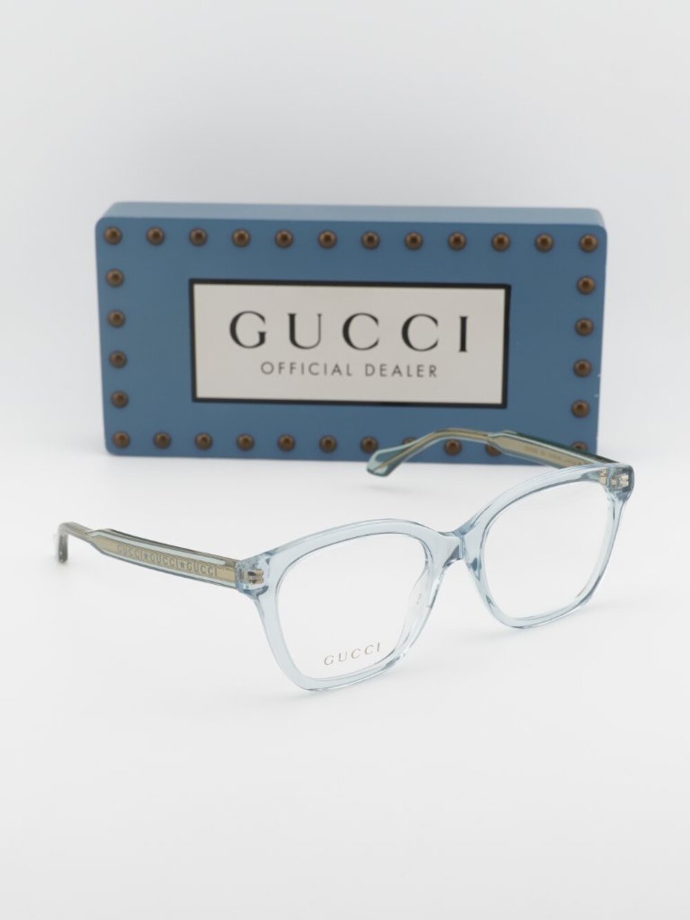 Gucci GG0566O 003 Square Eyeglasses - Blue 52mm - Picture 7 of 11